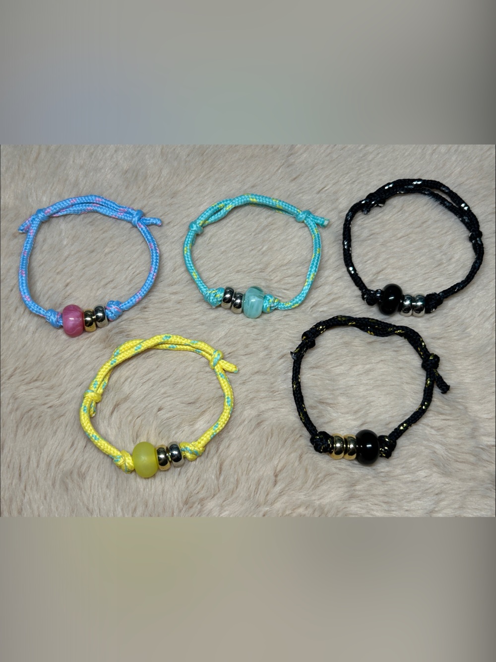Cord Bracelets - Yellow, Blue, Turquoise, Pink, Black